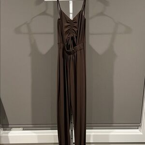 Ruched Keyhole Front Jumpsuit